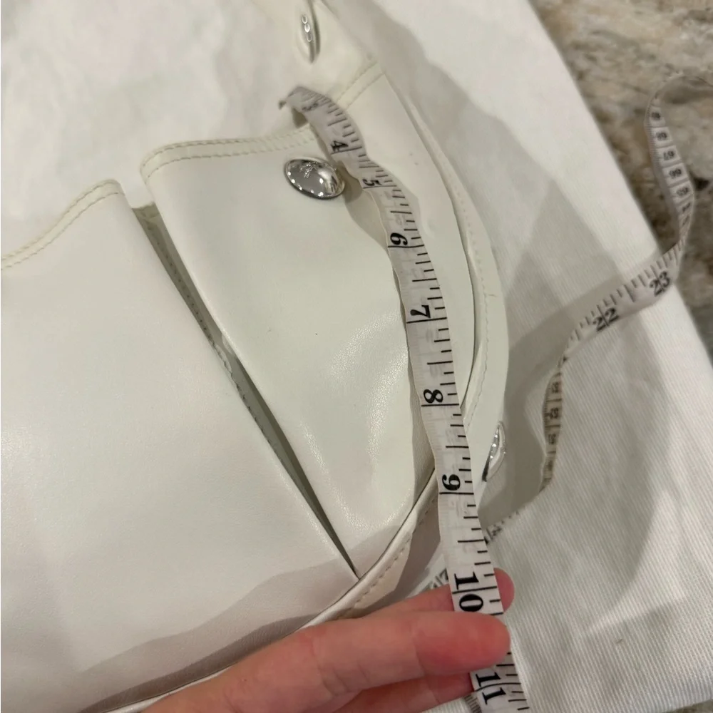 Gorgeous white leather Longchamp White Hobo Bag studded